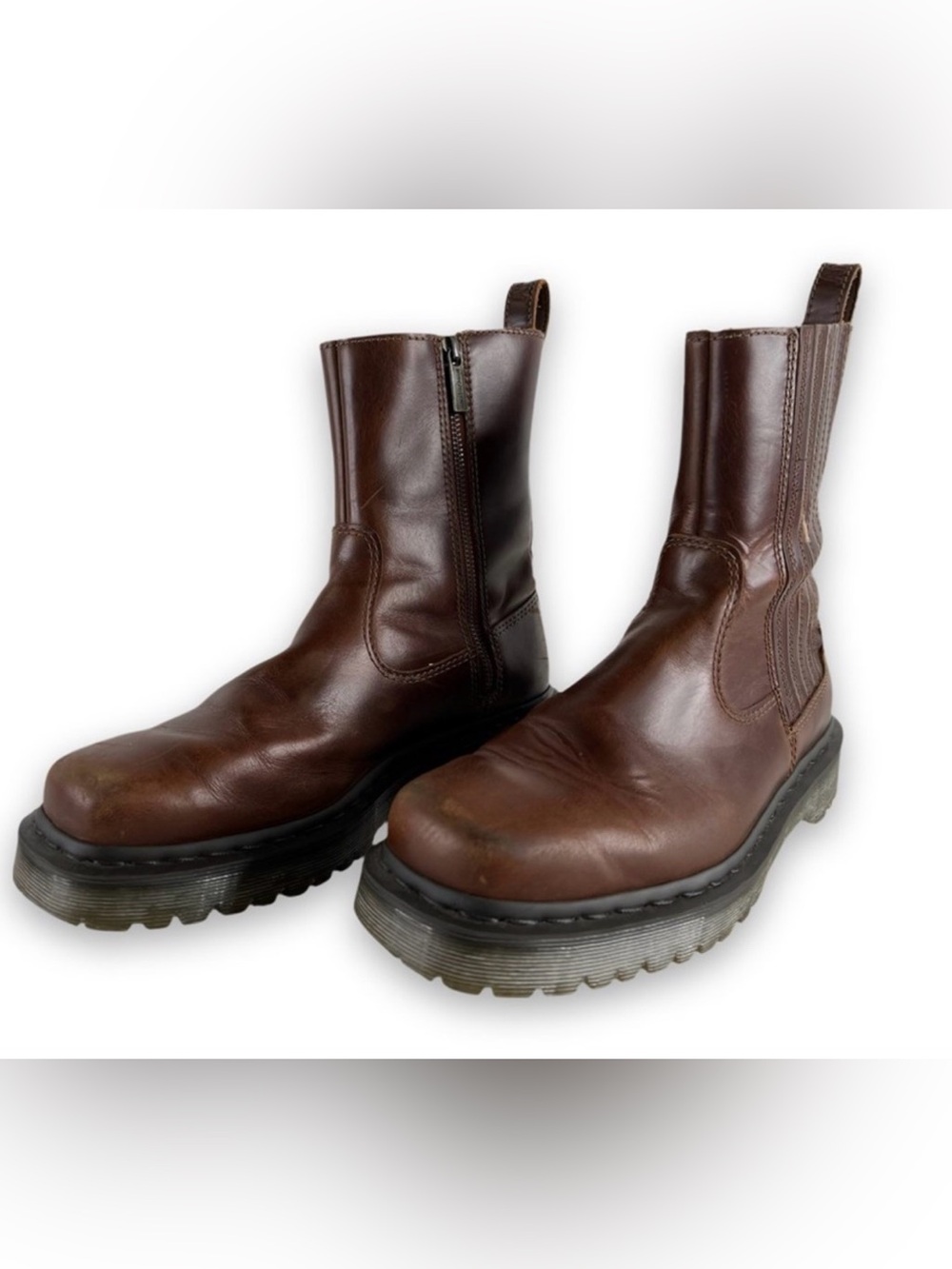 Dr. Martens Amaayah Lo Black Leather Boots, Size: 10 (Women)